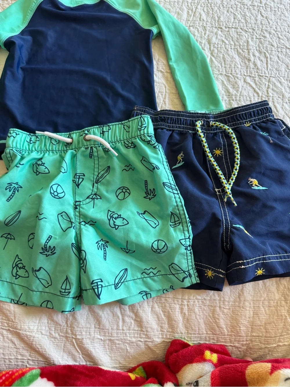 Carter's Navy & Mint Green Kids Swim Set bundle